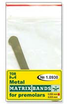 Bandas de matriz metálica para premolares forma 1 (sin borde) 12 piezas