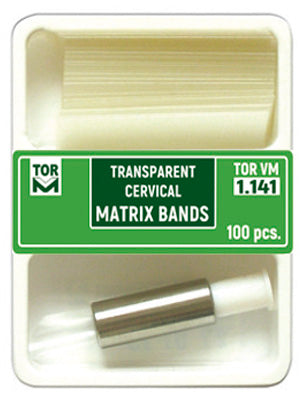 Kit de matrice cervicale transparente, 100 matrices, 1 porte-matrice, 1 butée