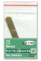 Bandas de matriz metálica para molares, forma 5 (un borde central), 12 unidades