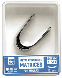 Metal Contoured Matrices for Molars Shape 1 (without Ledge) 12pcs