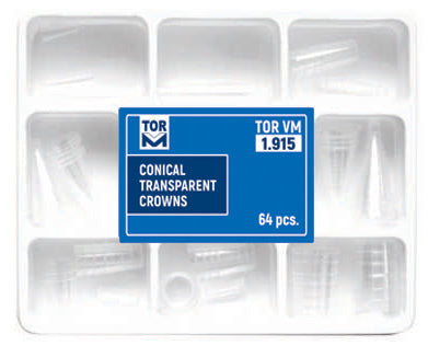 Coronas cónicas transparentes 64 piezas