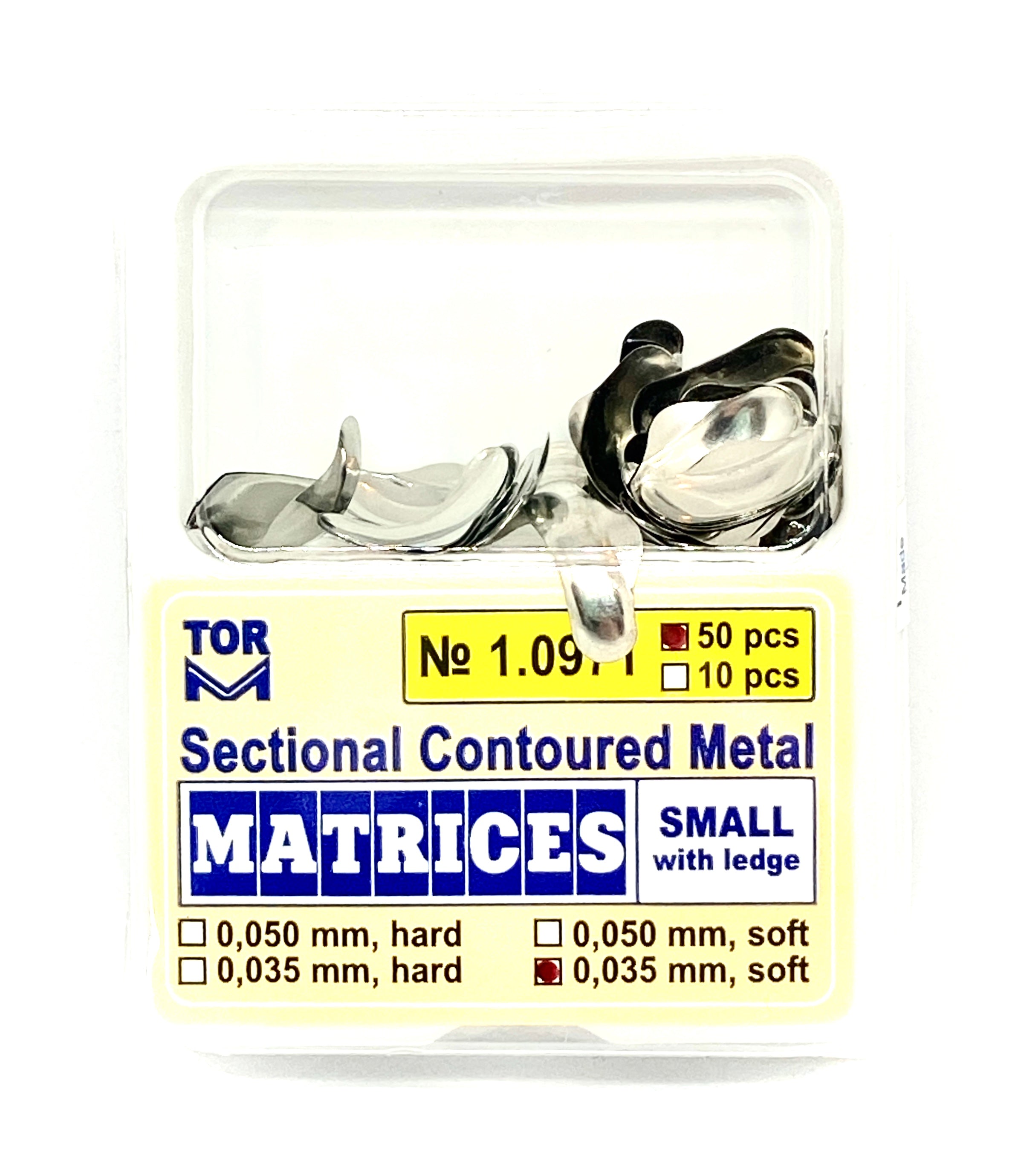 Matrices profilées sectionnelles de petite taille avec rebord, 50 pièces