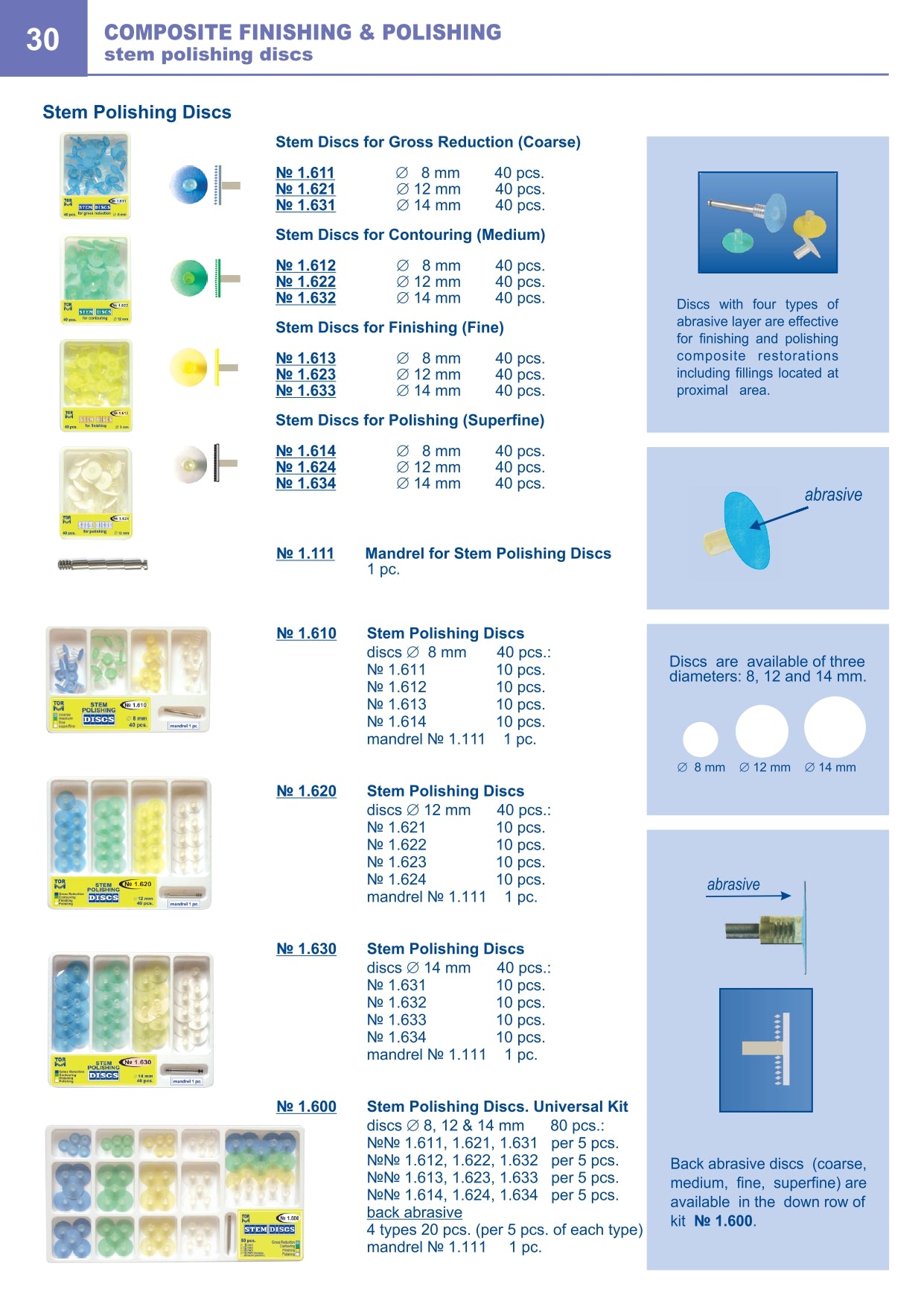 Kit de 40 disques de polissage pour tiges de soupape