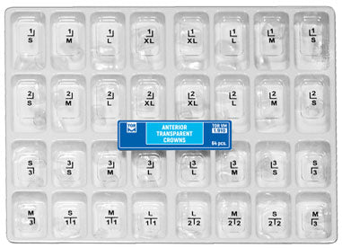 Coronas transparentes anteriores 64 piezas