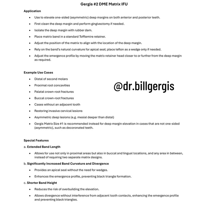 Gergis Size #2 DME Matrix