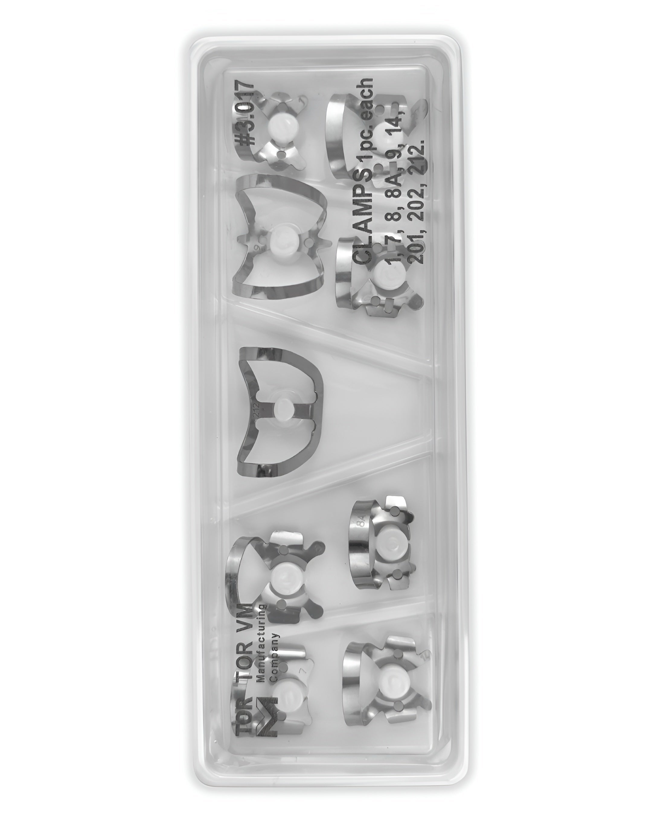 Juego de abrazaderas para diques de goma: 1, 7, 8, 8A, 9, 14, 201, 202, 212