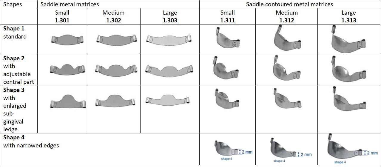 Saddle Metal Matrices Small (Shape 1) 12pcs