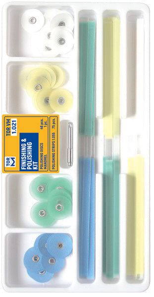 Finishing and Polishing Kit (Discs 48pcs, Finishing and Polishing Strips 75pcs and Mandrel 1pcs)