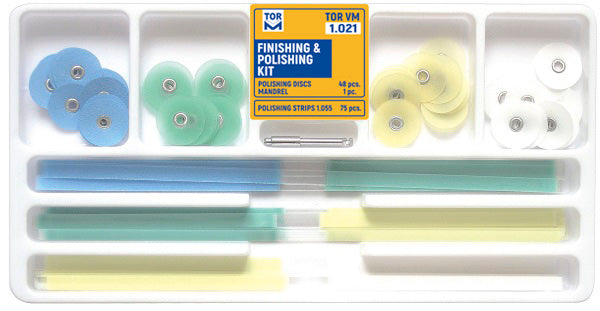 Finishing and Polishing Kit (Discs 48pcs, Finishing and Polishing Strips 75pcs and Mandrel 1pcs)