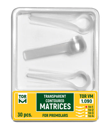 Premolar Transparent Contoured Matrices of one shape 30 pcs