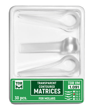 Matrices molaires transparentes profilées d'une seule forme, 30 pièces 