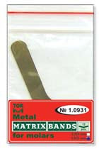 Bandas de matriz metálica para molares forma 1 (sin borde) 12 piezas