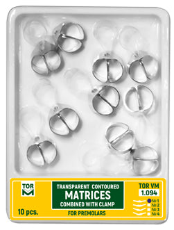 Matrices prémolaires transparentes profilées avec pince de forme unique (10 pièces) 