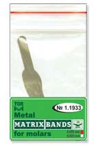 Bandas de matriz metálica para molares, forma 3 (un borde lateral), 12 unidades