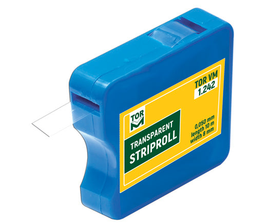 Bande transparente en rouleau de 8 mm de large et 10 m de long