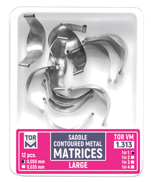 Saddle Contoured Metal Matrices Large (Shape 1) 12pcs