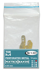 Bandes métalliques perforées, petit modèle avec rebord (forme 1), lot de 12