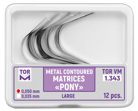 "Pony" metal contoured matrices large 12pcs
