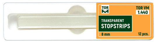 Bandes d'arrêt transparentes de 8 mm de large, lot de 12