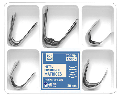 Metal Contoured Matrices for Premolars 30pcs