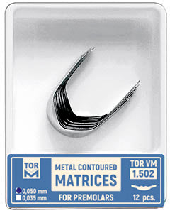 Metal Contoured Matrices for Premolars shape 2 (bilateral) 12pcs