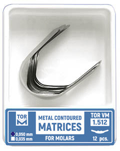 Metal Contoured Matrices for Molars Shape 2 (Bilateral) 12pcs