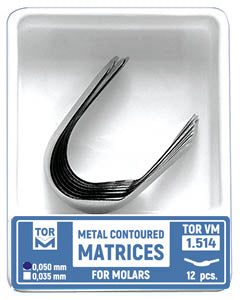 Metal Contoured Matrices for Molars Shape 4 (Right Ledge) 12pcs