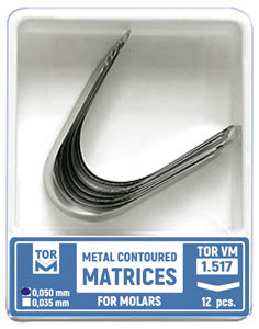 Metal Contoured Matrices for Molars Shape 7 (without Ledge), Elongated 12pcs