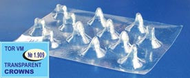Transparent Crowns for Coronal Part of Incisors, Canines and Premolars 12 pcs per plate