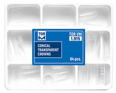 Conical Transparent Crowns 64pcs
