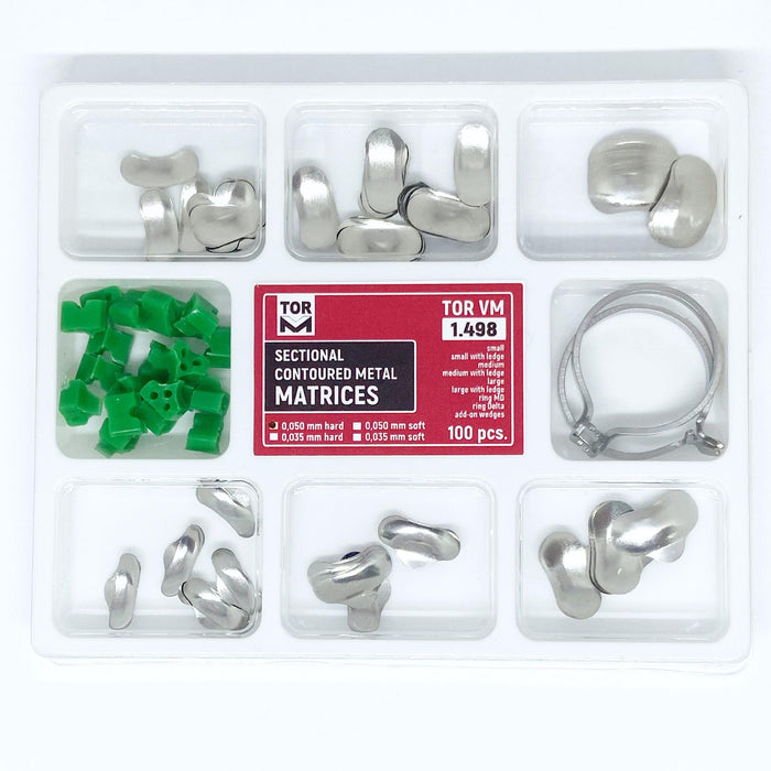 Universal Set of Sectional Contoured Matrices 100pcs, Rings 2pcs and Add-ons 20pcs