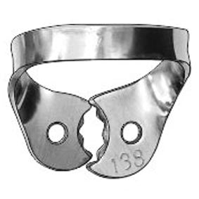 Clamp 138 (left-sided clamp for third molars (with stiff spring and serrated beaks))
