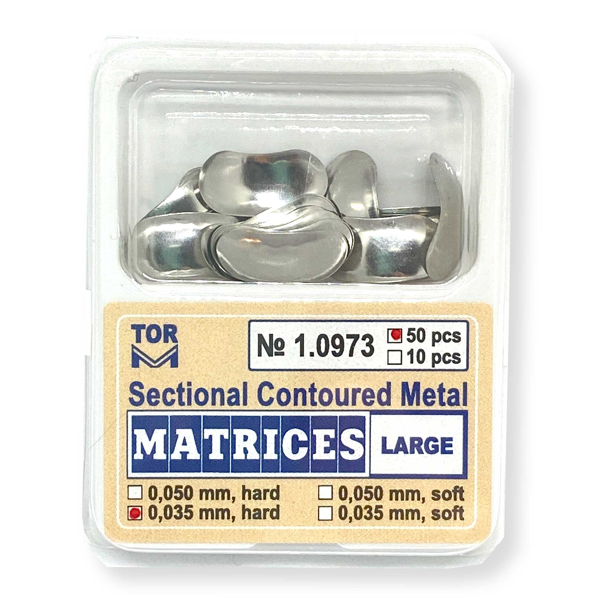 Easyinsmile Dental Metal Matrices – 50/500pc Sectional Contoured Matrix Refill, Soft Band, S/M/L, 50 μm