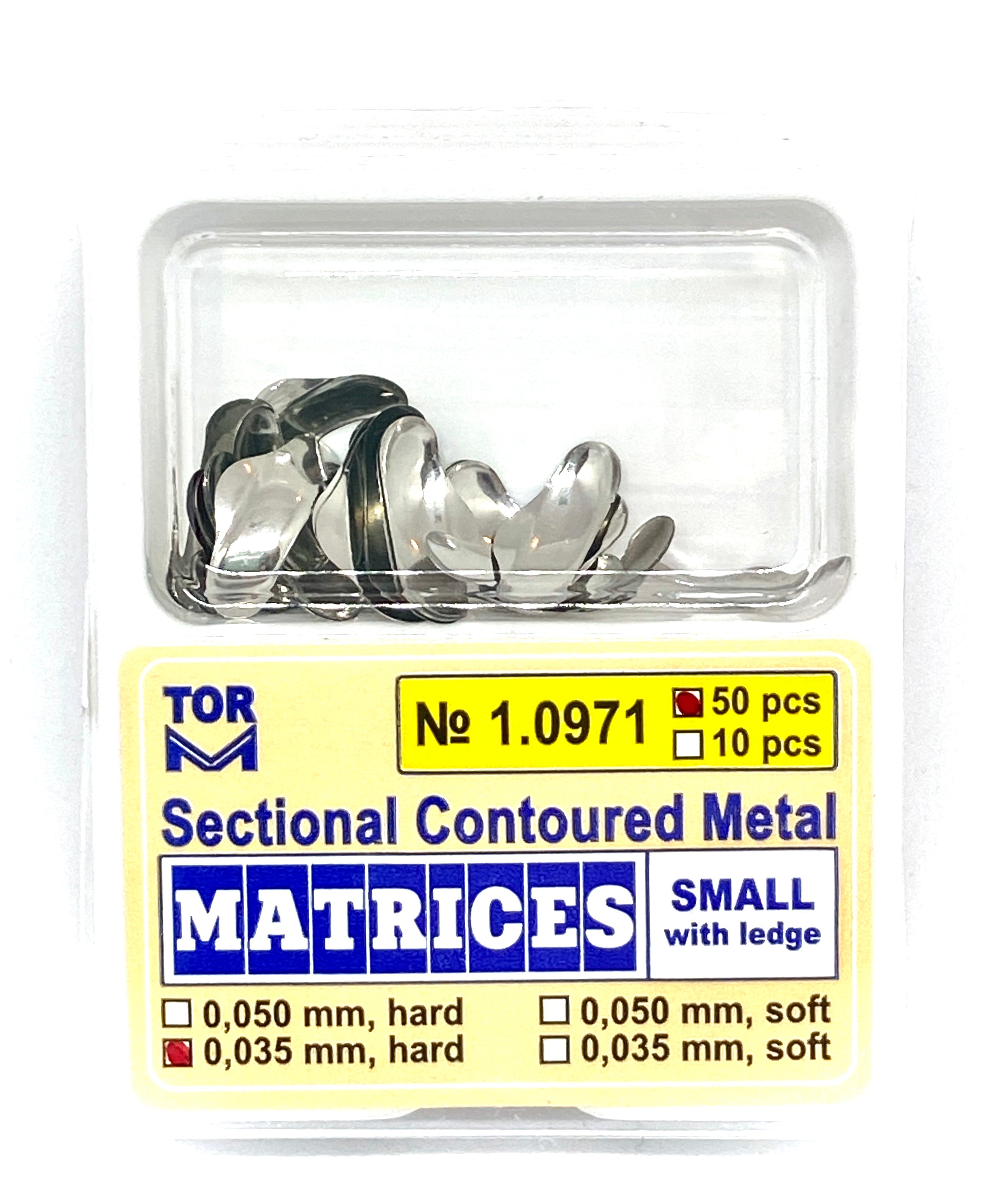 Matrices seccionales contorneadas pequeñas con borde (50 unidades)