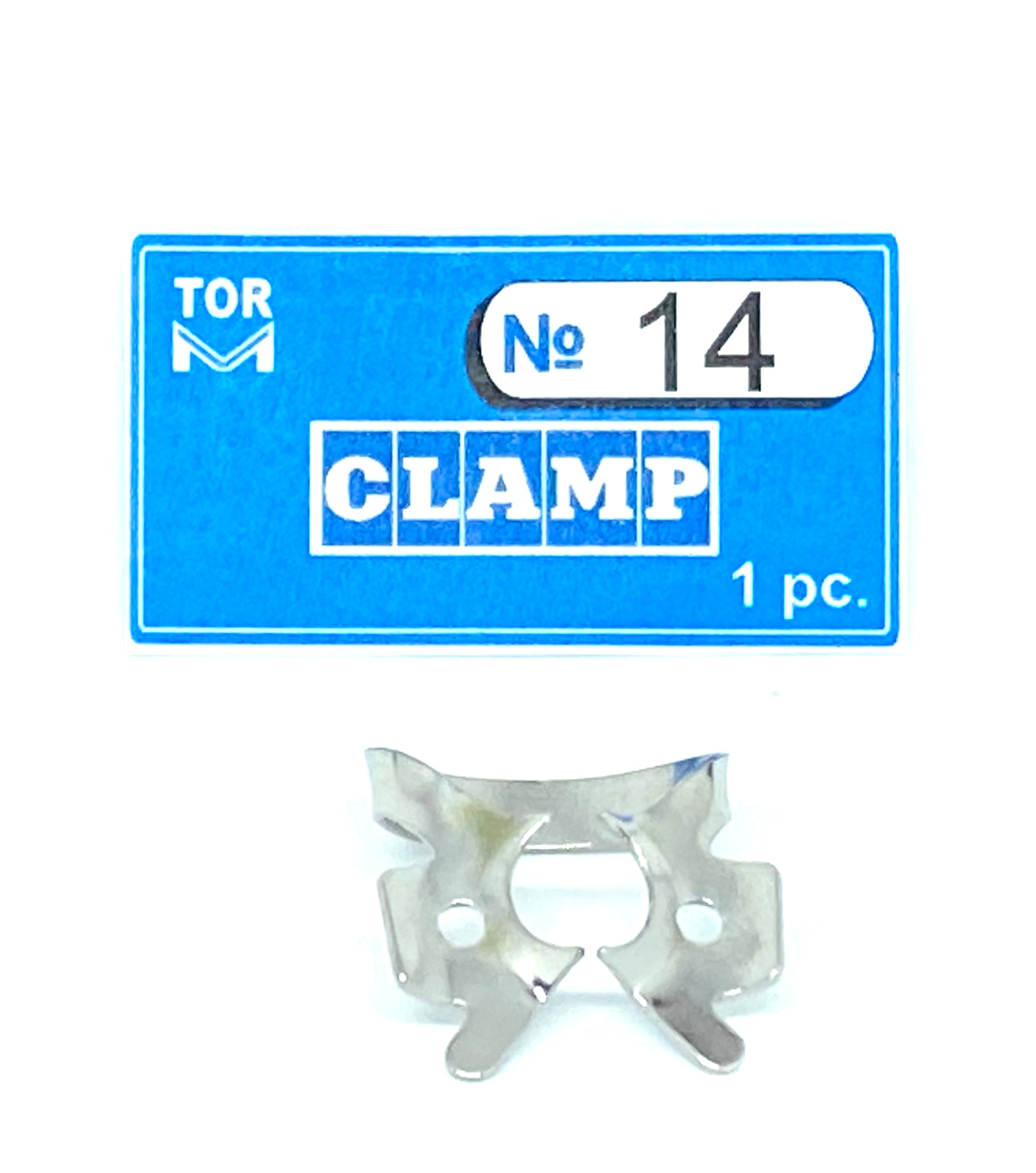 Pince 14 (pince à ailettes avec "mâchoires" angulaires, pour molaires avec partie coronaire ou paries mésiales endommagées)