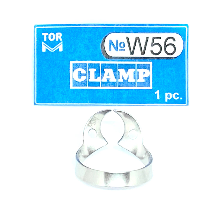 Clamp W56 (wingless clamp with rigid angular "jaws", for large lower molars (festooned jaws for molars' roots)