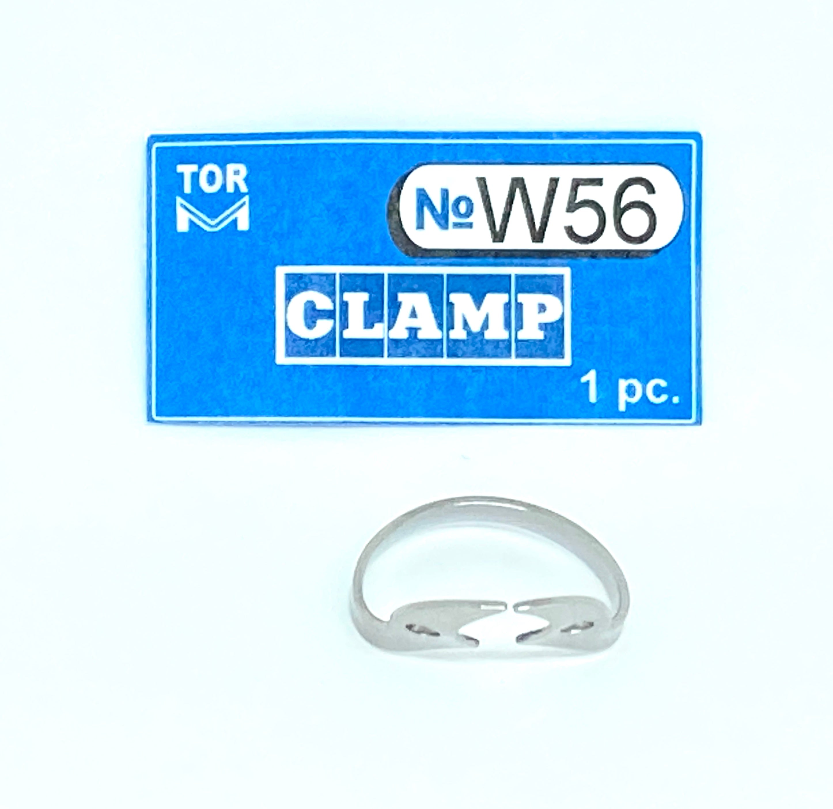 Abrazadera W56 (Abrazadera sin alas con mordazas angulares rígidas, para molares inferiores grandes (mordazas festoneadas para raíces de molares))