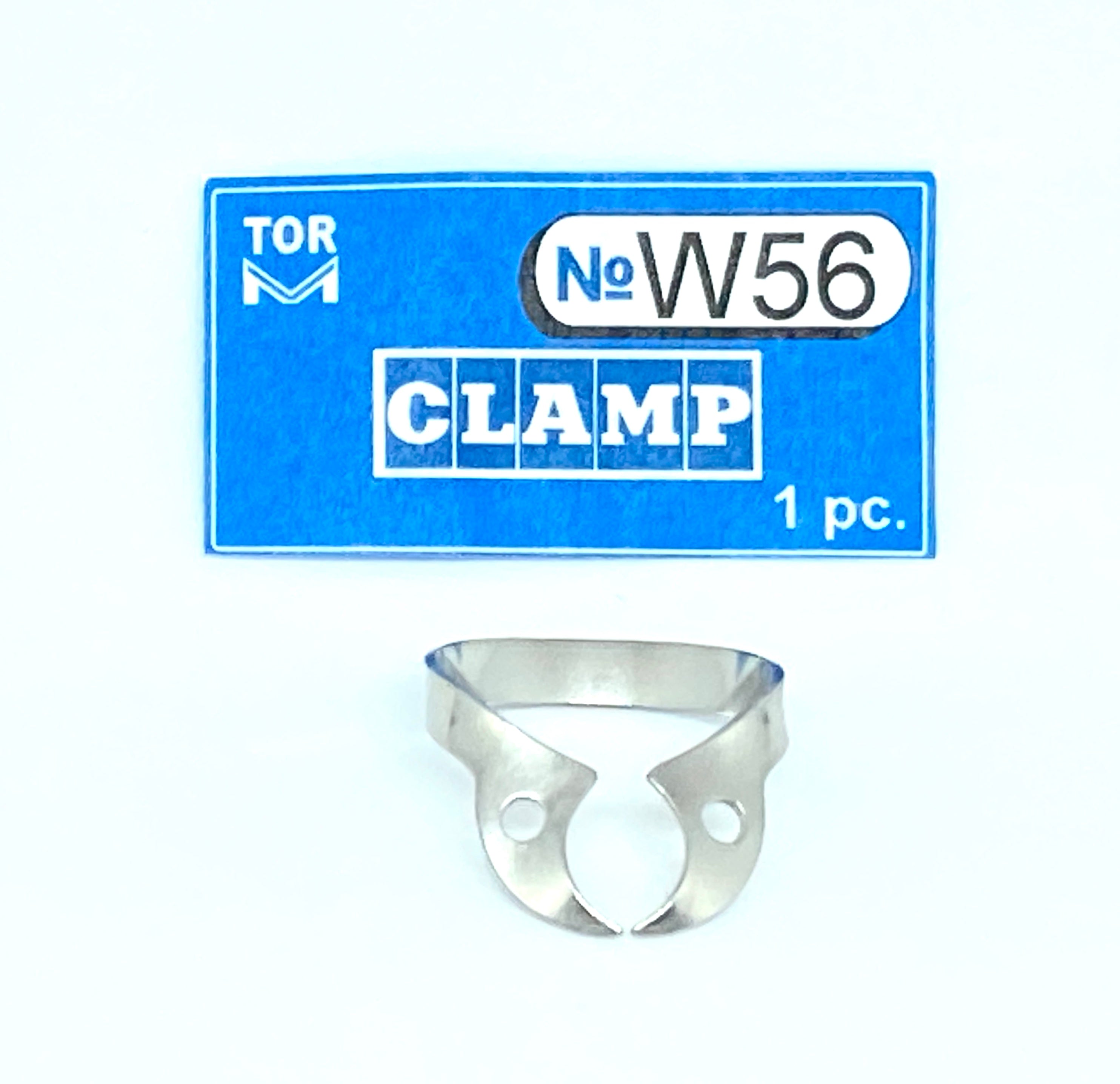 Abrazadera W56 (Abrazadera sin alas con mordazas angulares rígidas, para molares inferiores grandes (mordazas festoneadas para raíces de molares))