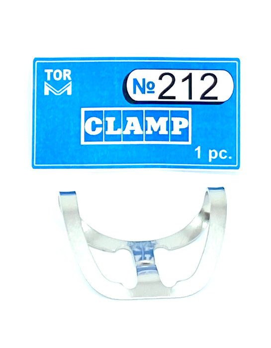 Clamp 212 ("butterfly" by Ferrier with the effect of mechanical gingival retraction, for restoration of cervical areas of tooth facial surfaces)