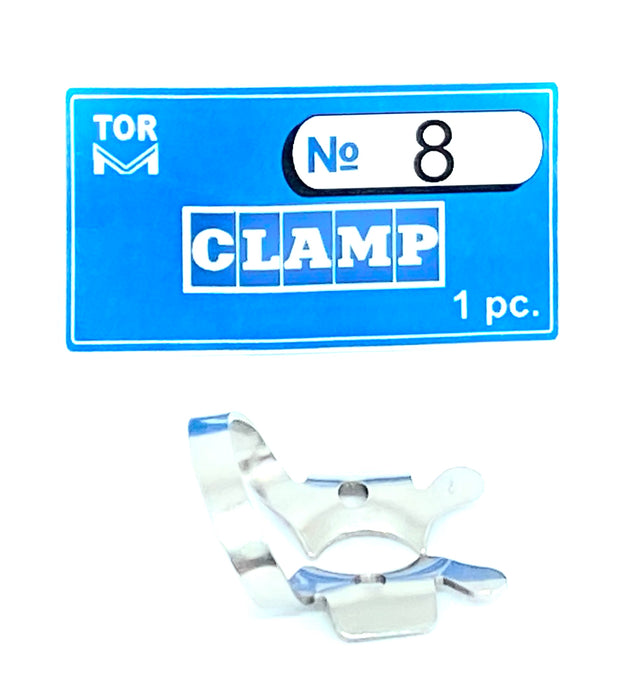 Clamp 8 (Winged Clamp with Rigid Angular "Jaws", for Large Molars (Festooned Jaws for Molars' Roots)