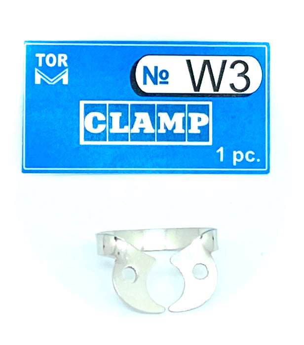 Clamp W3 (wingless clamp with flat horizontal "jaws", for small molars with pronounced contour height)