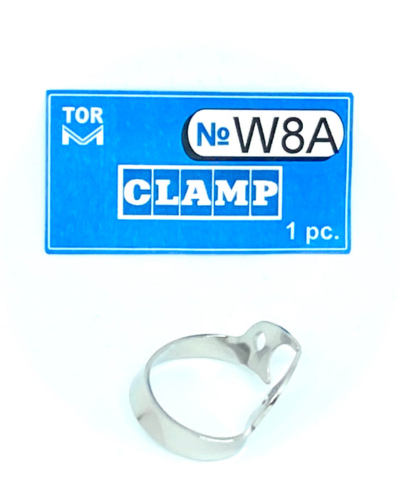 Clamp W8A (Wingless Clamp with Rigid Angular "Jaws", for Large Molars (Festooned Jaws for Molars' Roots)