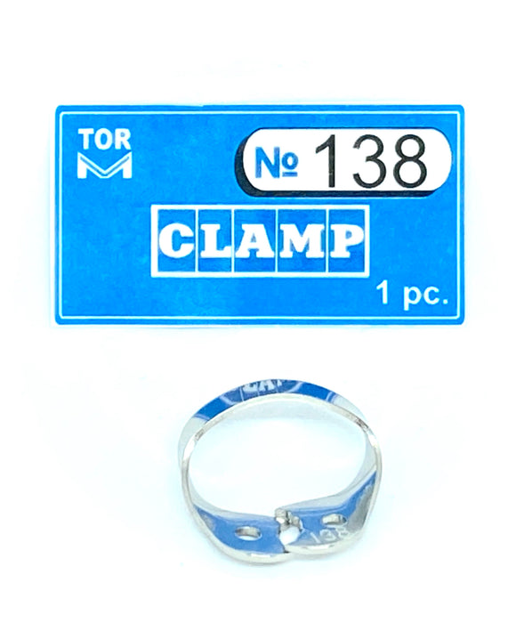 Clamp 138 (Left-Sided Clamp for Third Molars (with Stiff Spring and Serrated Beaks))