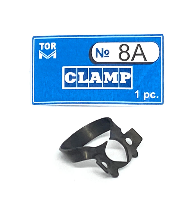 Clamp 8A (with rigid angular "jaws", for upper and lower molars with almost absent crown part)