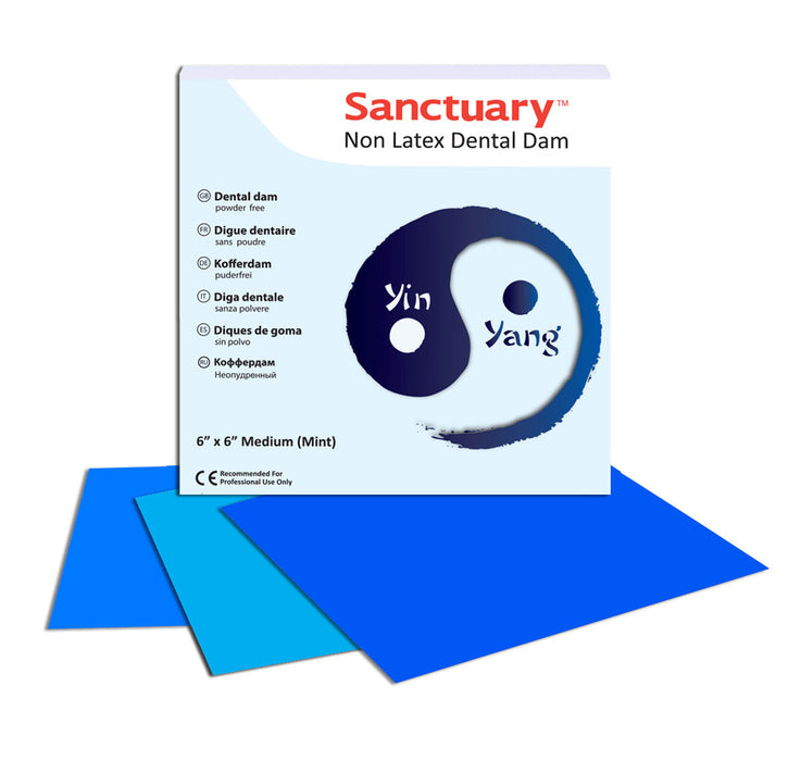 Powder-free NON-LATEX YIN-YANG Dental Dam 6''x6'' 15 sheets MINT