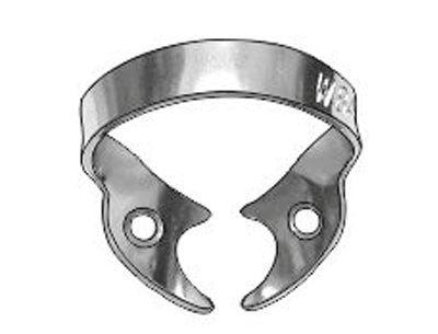 Clamp W8A (wingless clamp with rigid angular "jaws", for large molars (festooned jaws for molars' roots)